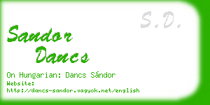 sandor dancs business card