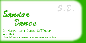 sandor dancs business card